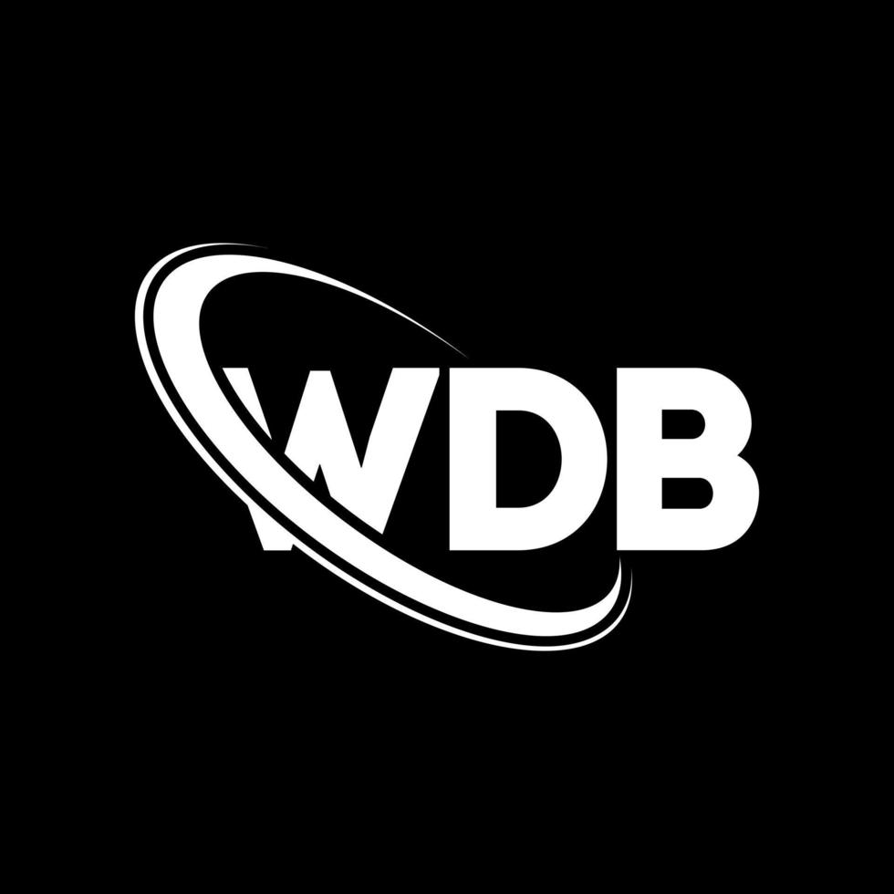 wdb logotyp. wdb brev. wdb brev logotyp design. initialer wdb logotyp länkad med cirkel och versaler monogram logotyp. wdb typografi för teknik, företag och fastighetsmärke. vektor