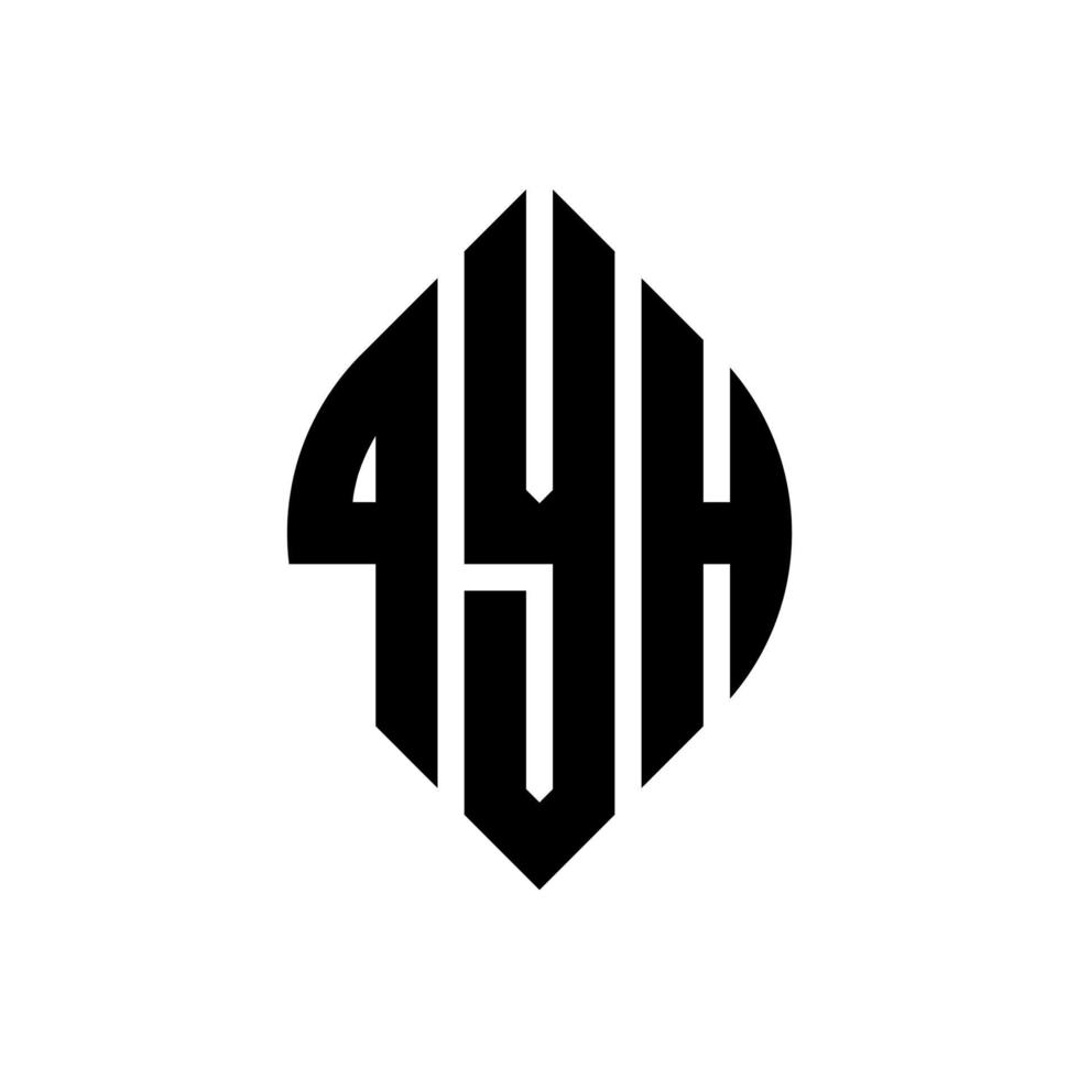 Qyh-Kreisbuchstabe-Logo-Design mit Kreis- und Ellipsenform. qyh Ellipsenbuchstaben mit typografischem Stil. Die drei Initialen bilden ein Kreislogo. qyh Kreisemblem abstrakter Monogramm-Buchstabenmarkierungsvektor. vektor