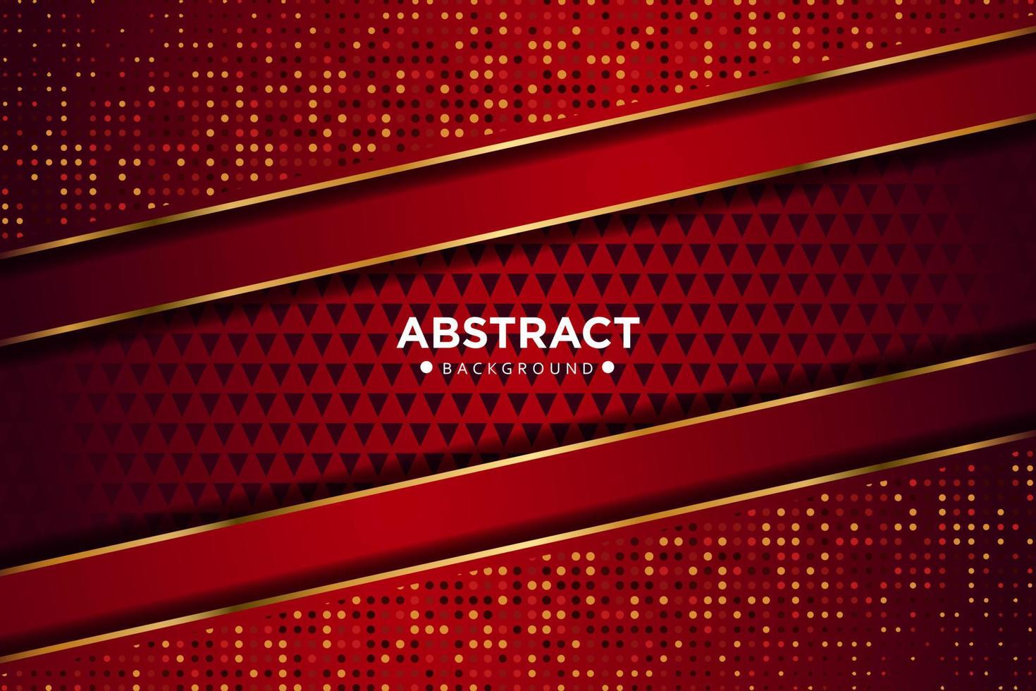 abstrakte rote überlappung mit glitzerpunkten und goldenem liniengradientendesign moderne luxus-futuristische technologiehintergrund-vektorillustration. vektor