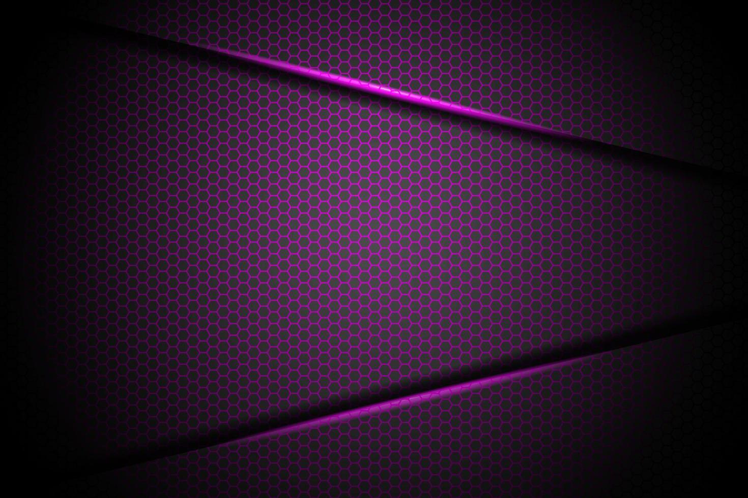abstrakte lila pfeillichtlinie auf hexagonhintergrund vektor