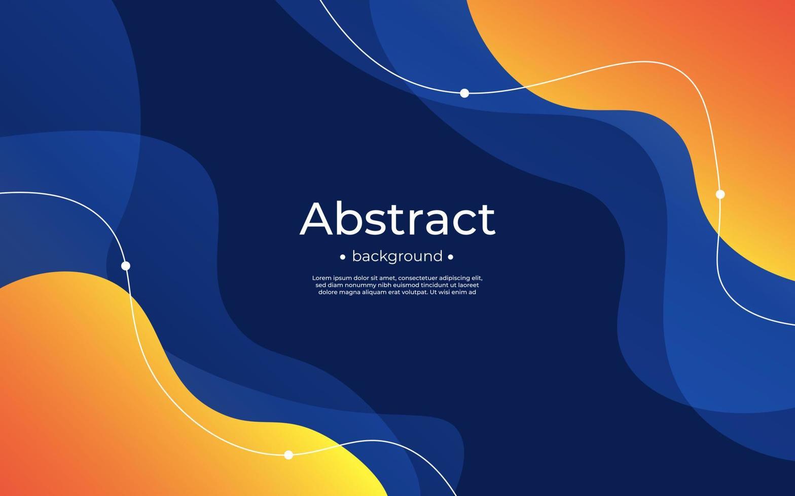 abstrakt dynamisk marinblå orange gradient flytande form background.eps10 vektor