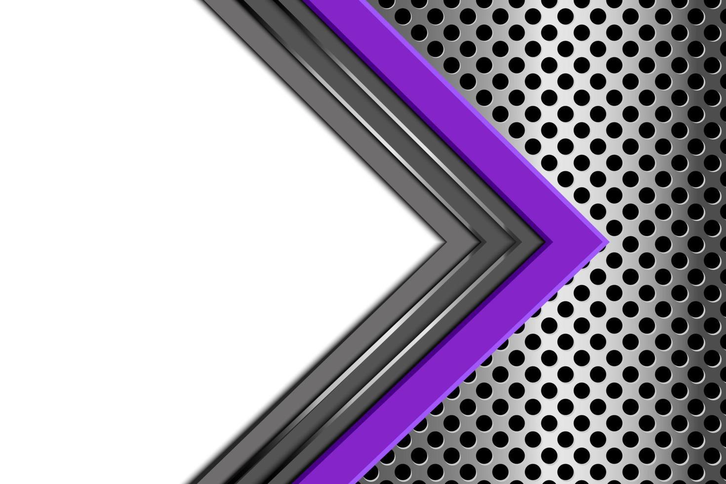 abstrakte lila graue kreispfeilrichtung mit leerzeichen auf metallkreismaschendesign moderne futuristische technologiehintergrundvektorillustration. vektor