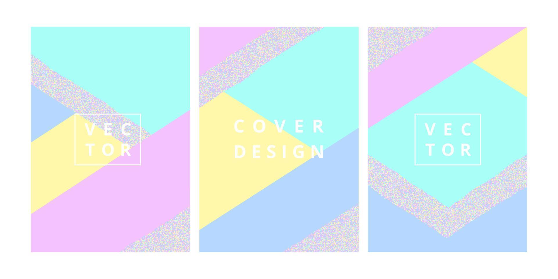 uppsättning av geometriska banner layoutmall i holografiska och glitter färg. modern design på geometrisk bakgrund. minimalt snyggt omslag för affärs-, flygblad, broschyrer och varumärkesdesign. vektor