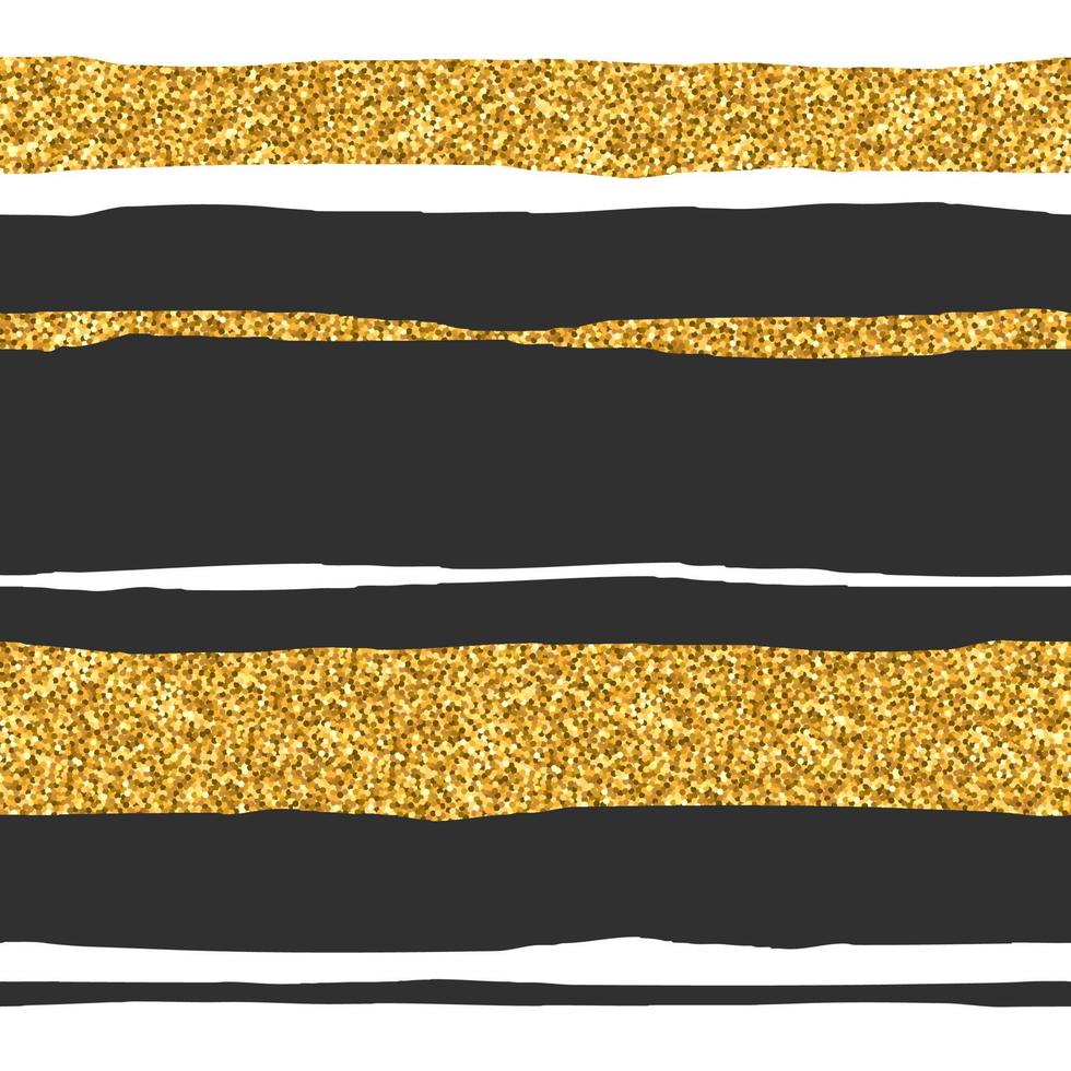 seamless mönster med svart, vit och guld glittrande rand. mode bakgrund. vektorillustration för tryck, klippbok eller omslagspapper vektor