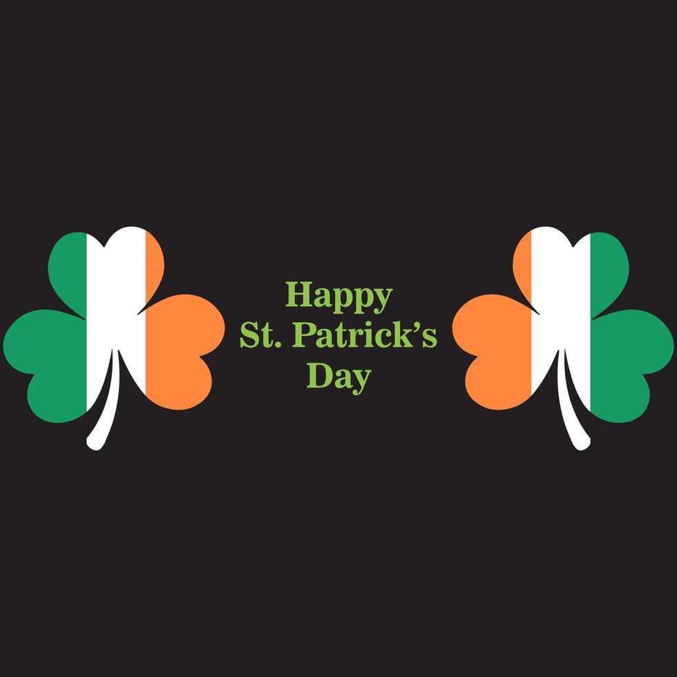 st. patrick day poster und hintergrund mit zwei klee design .flag irland vektor