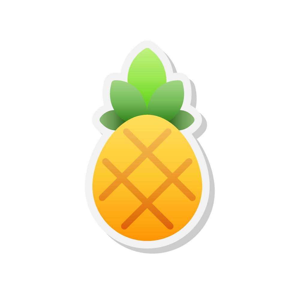 Ananas-Aufkleber-Symbol, Vektor, Illustration. vektor