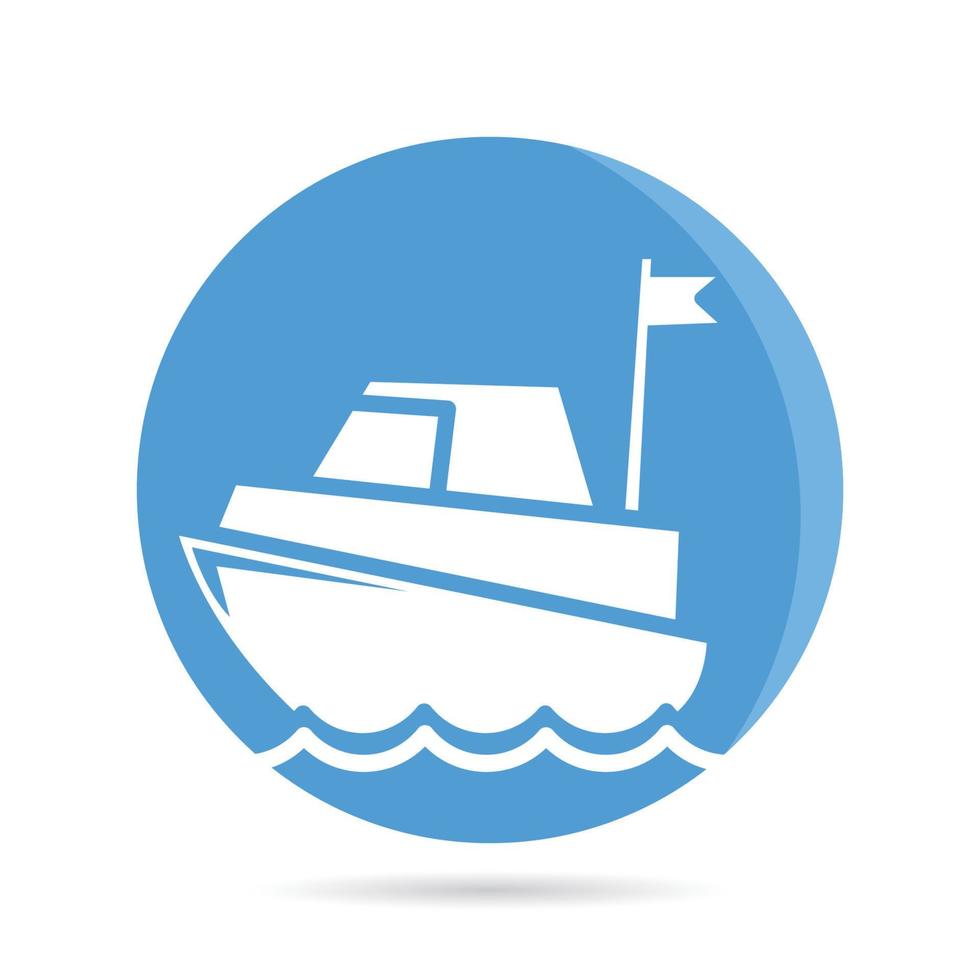 Yacht-Symbol im Kreis Schaltflächenillustration vektor