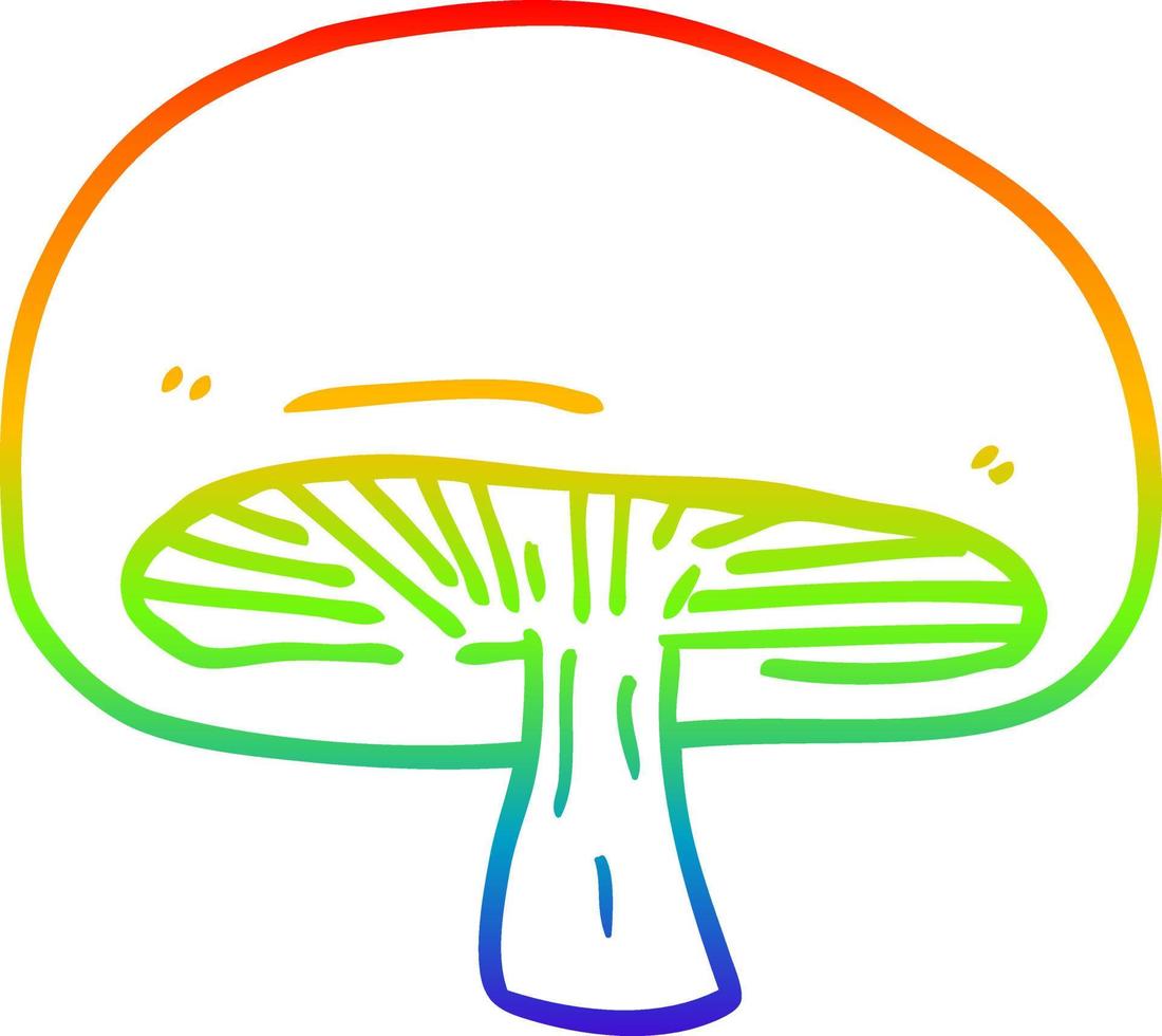 regnbågsgradient linjeteckning tecknad svamp vektor