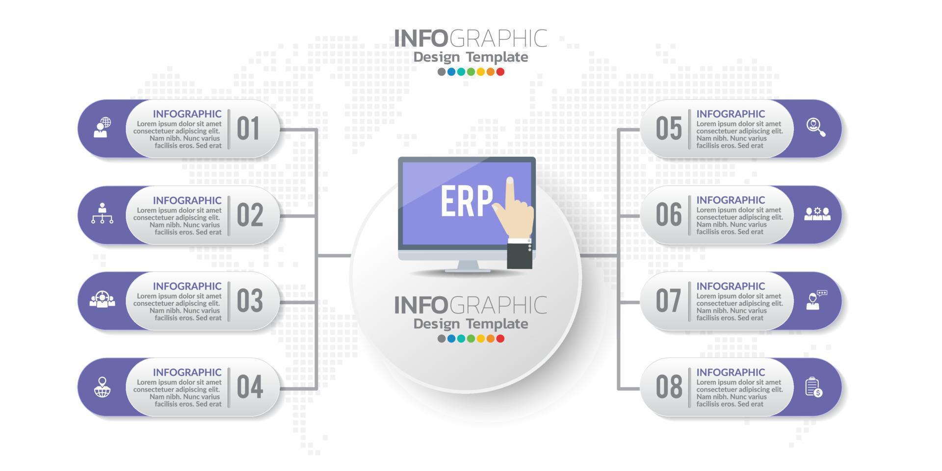 Infografik-Elemente für Inhalt, Diagramm, Flussdiagramm, Schritte, Teile, Zeitachse, Workflow, Diagramm. vektor