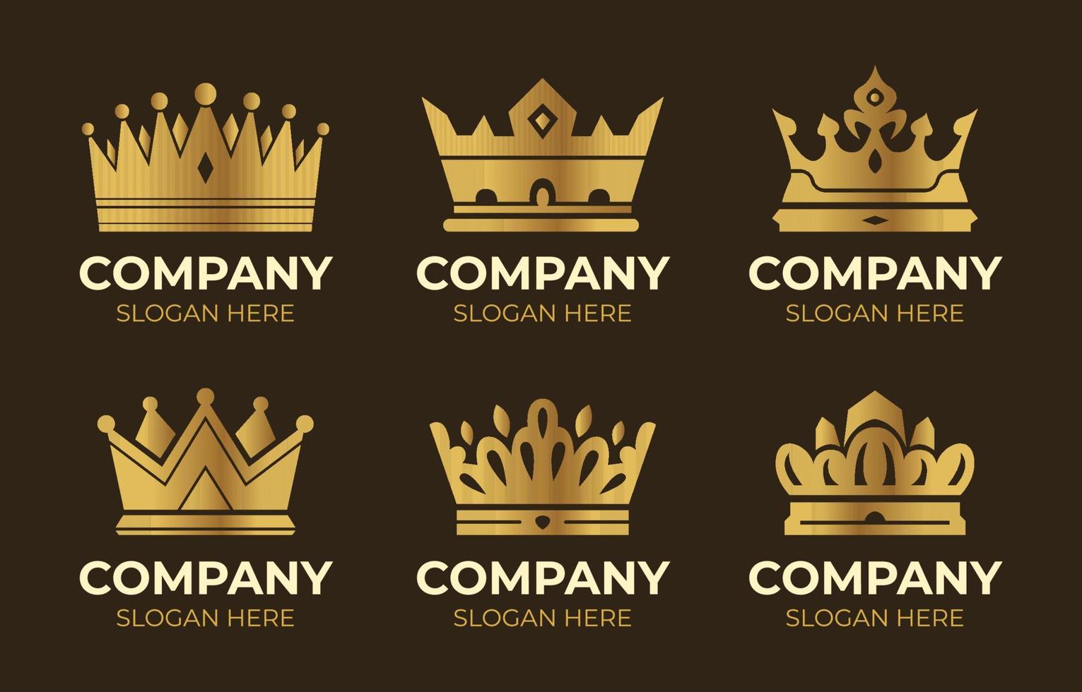 königskrone elegantes logo-set vektor