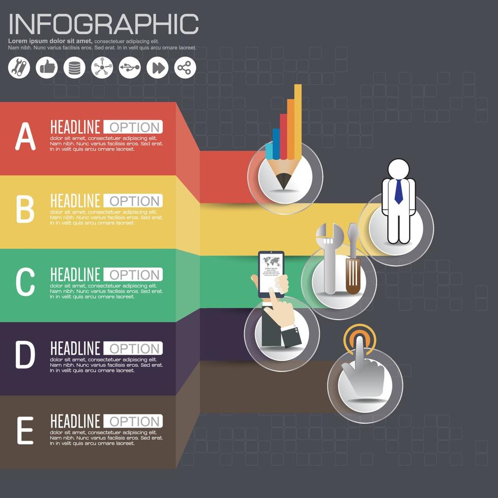 infographic design med seo ikoner vektorbild vektor