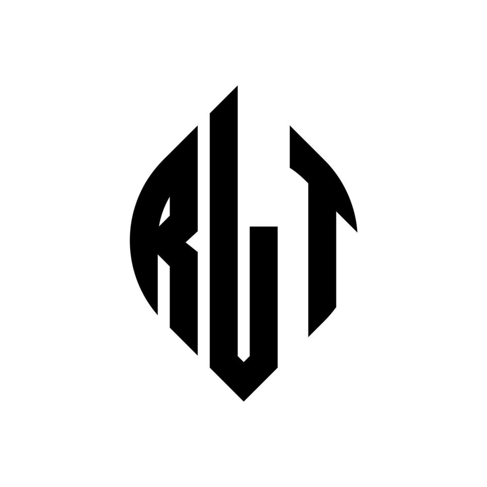 rlt-Kreis-Buchstaben-Logo-Design mit Kreis- und Ellipsenform. rlt Ellipsenbuchstaben mit typografischem Stil. Die drei Initialen bilden ein Kreislogo. rlt-Kreis-Emblem abstrakter Monogramm-Buchstaben-Markierungsvektor. vektor