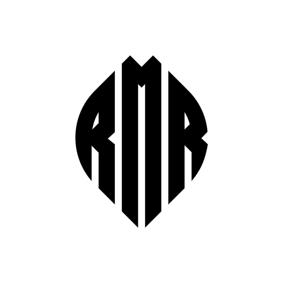 rmr cirkel bokstavslogotyp design med cirkel och ellipsform. rmr ellipsbokstäver med typografisk stil. de tre initialerna bildar en cirkellogotyp. rmr cirkel emblem abstrakt monogram bokstav märke vektor. vektor