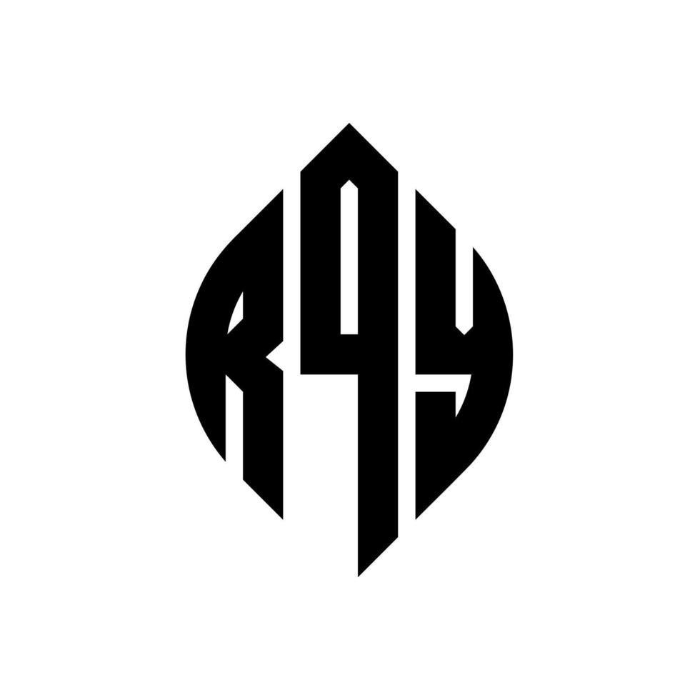 rqy-Kreisbuchstabe-Logo-Design mit Kreis- und Ellipsenform. rqy Ellipsenbuchstaben mit typografischem Stil. Die drei Initialen bilden ein Kreislogo. rqy Kreisemblem abstrakter Monogramm-Buchstabenmarkierungsvektor. vektor