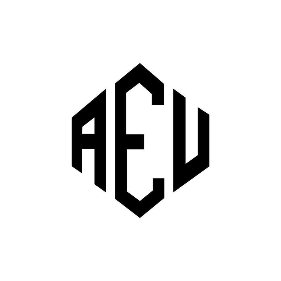 aeu-Buchstaben-Logo-Design mit Polygonform. aeu-Polygon- und Würfelform-Logo-Design. aeu Sechseck-Vektor-Logo-Vorlage in weißen und schwarzen Farben. aeu-Monogramm, Geschäfts- und Immobilienlogo. vektor