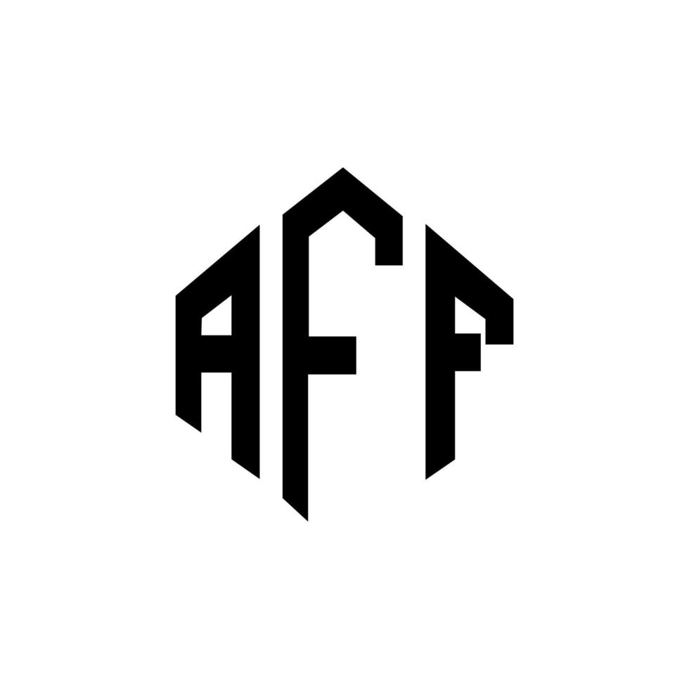 aff brev logotyp design med polygon form. aff polygon och kub form logotyp design. aff hexagon vektor logotyp mall vita och svarta färger. aff monogram, affärs- och fastighetslogotyp.