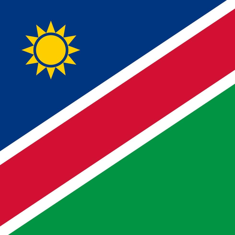 Namibias flagga, officiella färger. vektor illustration.