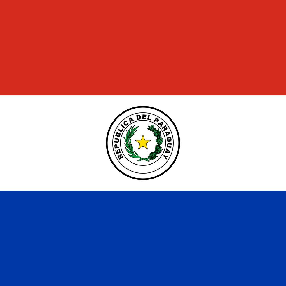 Paraguay-Flagge, offizielle Farben. Vektor-Illustration. vektor