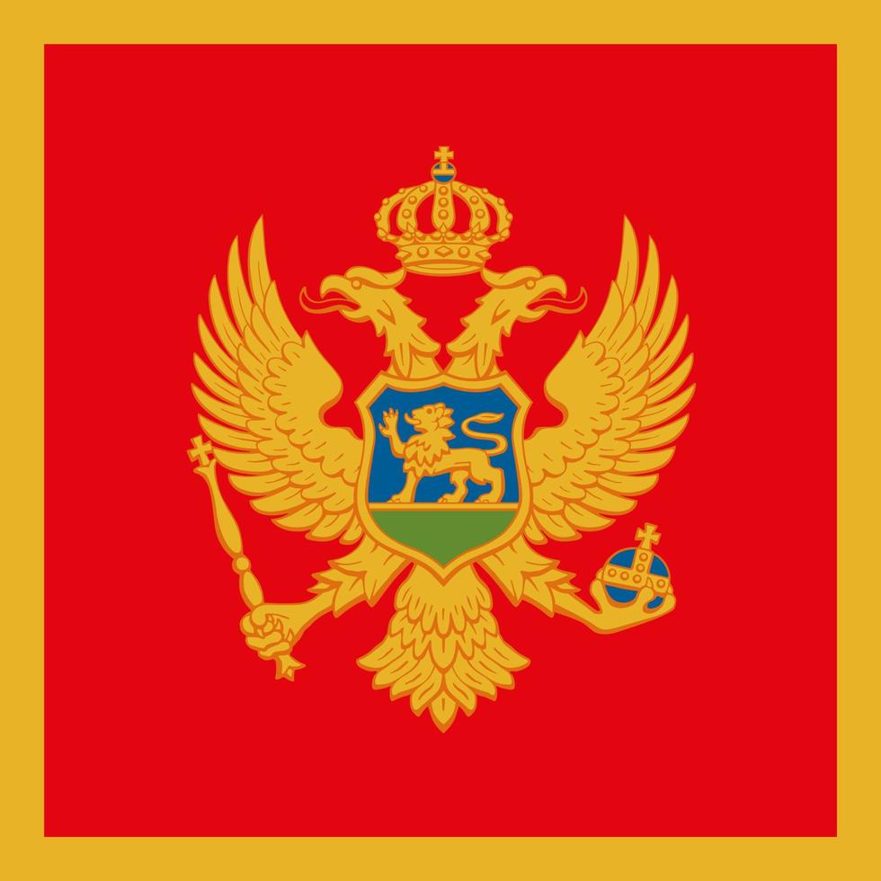 montenegro flagga, officiella färger. vektor illustration.