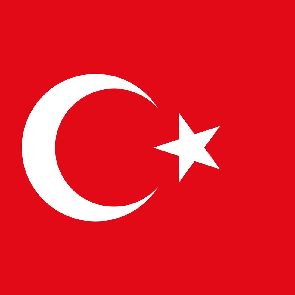 Turkiet flagga, officiella färger. vektor illustration.