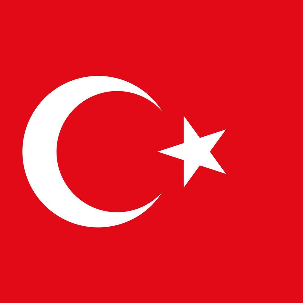 Türkei-Flagge, offizielle Farben. Vektor-Illustration. vektor