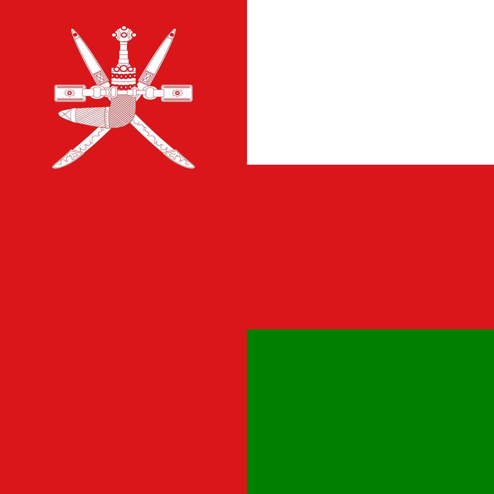 Oman-Flagge, offizielle Farben. Vektor-Illustration. vektor