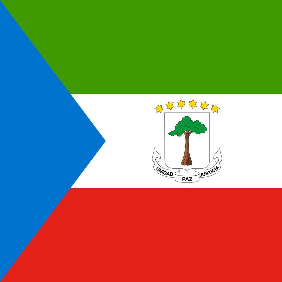 Äquatorialguinea-Flagge, offizielle Farben. Vektor-Illustration. vektor