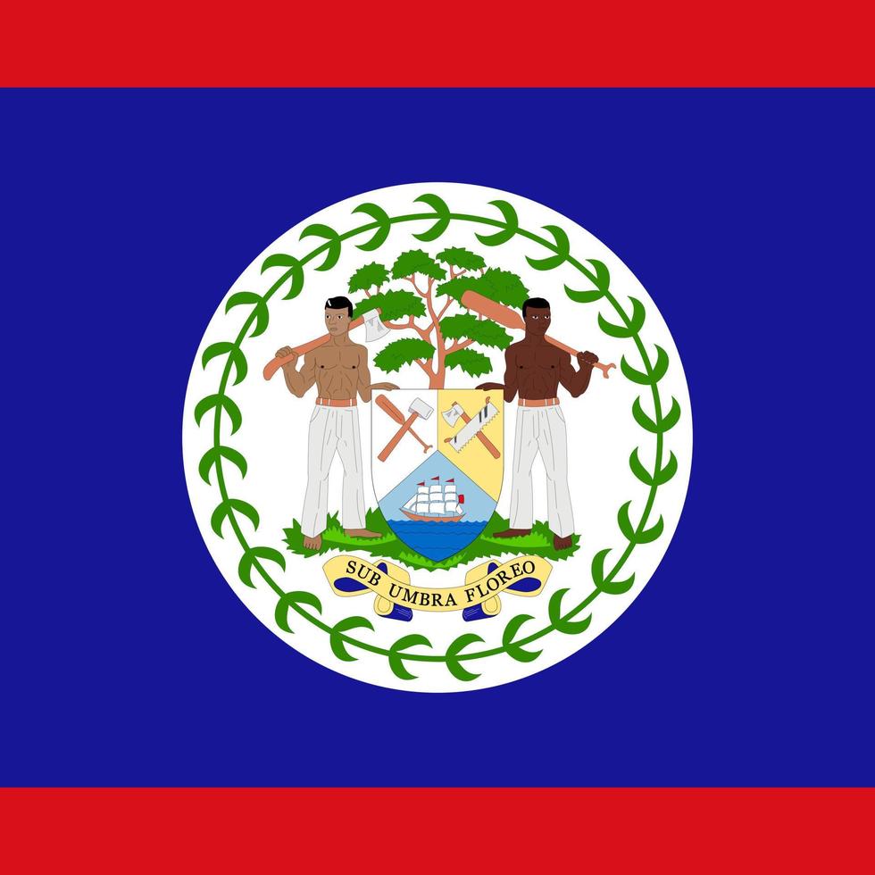 Belize-Flagge, offizielle Farben. Vektor-Illustration. vektor