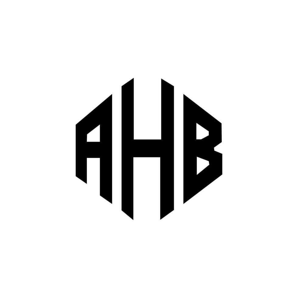 ahb bokstavslogotypdesign med polygonform. ahb polygon och kubform logotypdesign. ahb hexagon vektor logotyp mall vita och svarta färger. ahb monogram, affärs- och fastighetslogotyp.