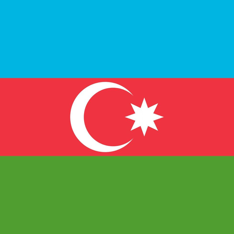 azerbajdzjans flagga, officiella färger. vektor illustration.