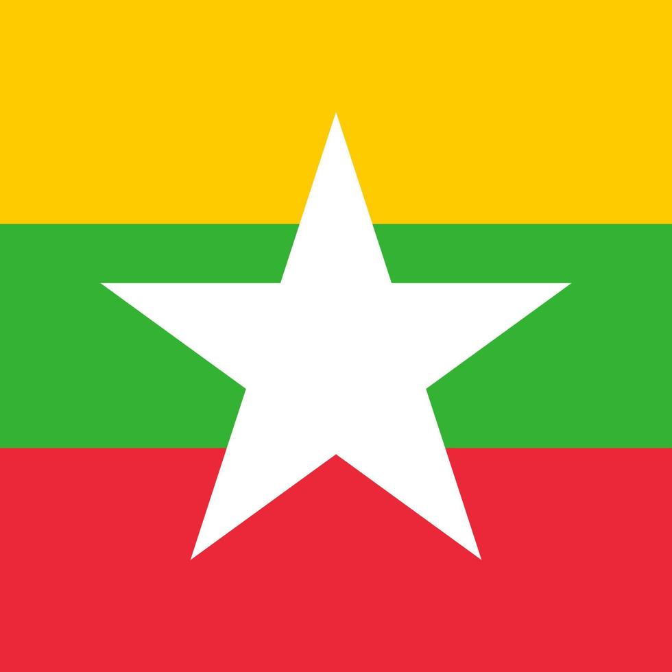 Myanmar-Flagge, offizielle Farben. Vektor-Illustration. vektor