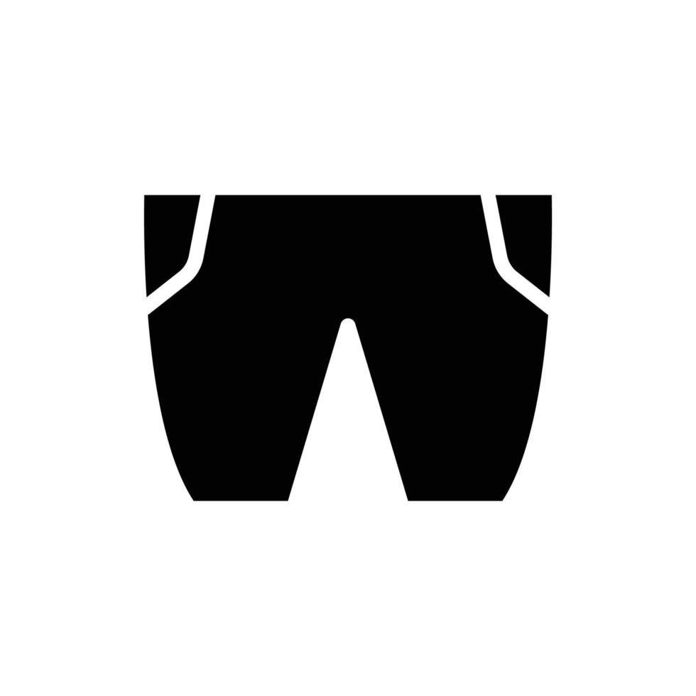 Shorts-Symbol. geeignet für Kleidungssymbol. solider Symbolstil, Glyphe. einfaches Design editierbar vektor