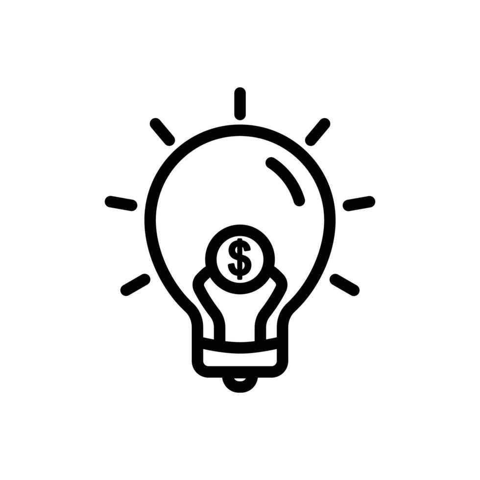 Glühbirnensymbol mit Dollar. geeignet für unternehmerikone, geschäft. Liniensymbolstil. einfaches Design editierbar vektor
