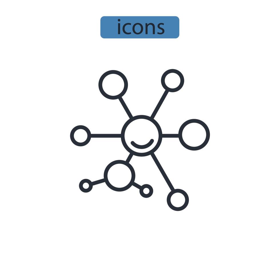 Netzwerksymbole symbolen Vektorelemente für das Infografik-Web vektor