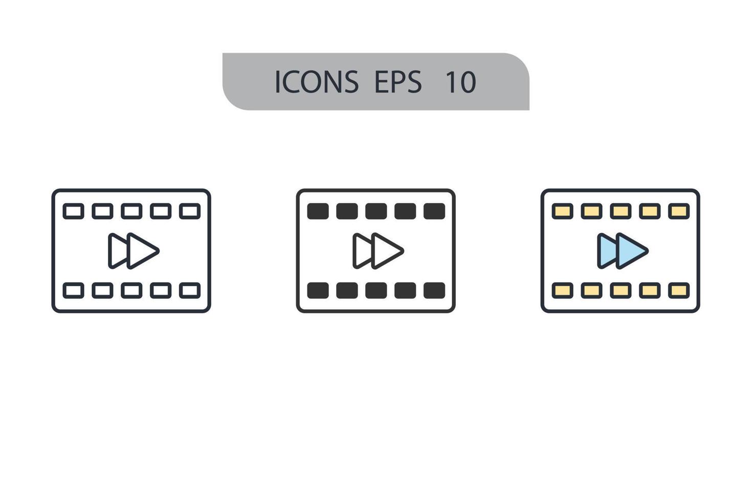 Video-Maker-Icons symbolisieren Vektorelemente für das Infografik-Web vektor