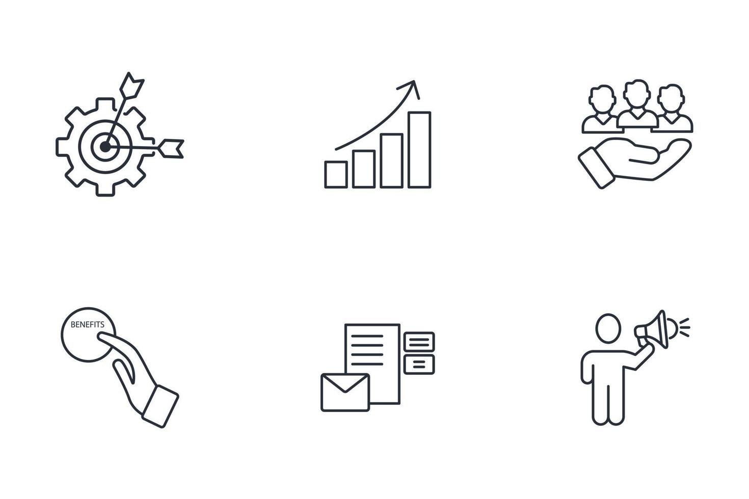 einzigartige akronymsymbole für verkaufsvorschläge gesetzt. Alleinstellungsmerkmal Akronym Pack Symbol Vektorelemente für Infografik-Web vektor