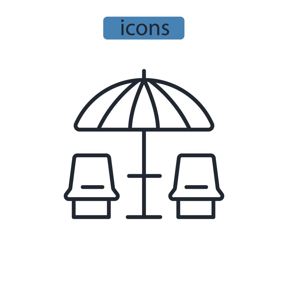 strand ikoner symbol vektorelement för infographic webben vektor