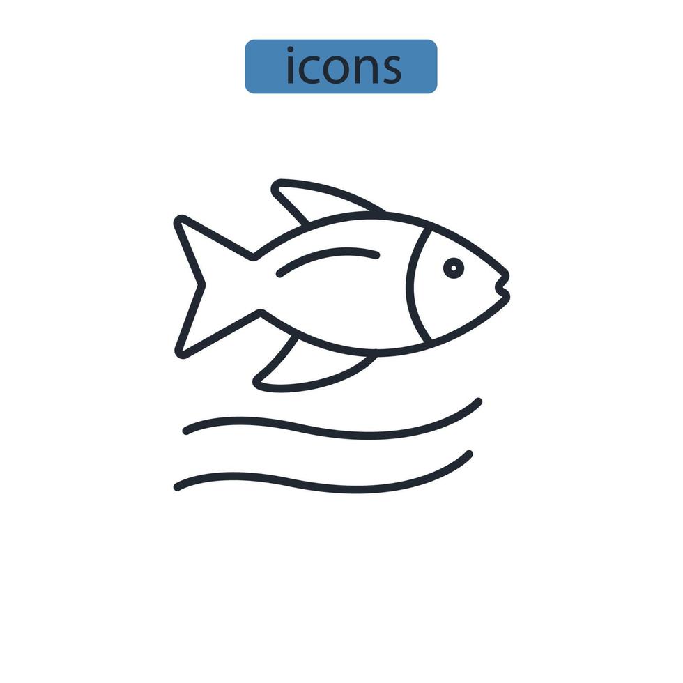 Fischsymbole symbolen Vektorelemente für das Infografik-Web vektor