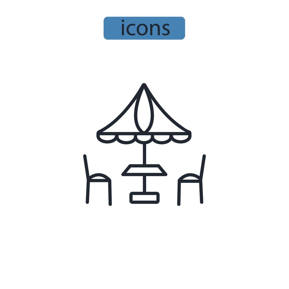 Zeltsymbole symbolen Vektorelemente für das Infografik-Web vektor