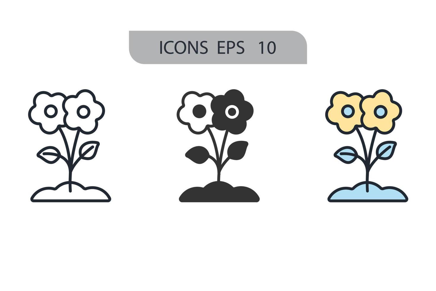 blomma ikoner symbol vektorelement för infographic webben vektor