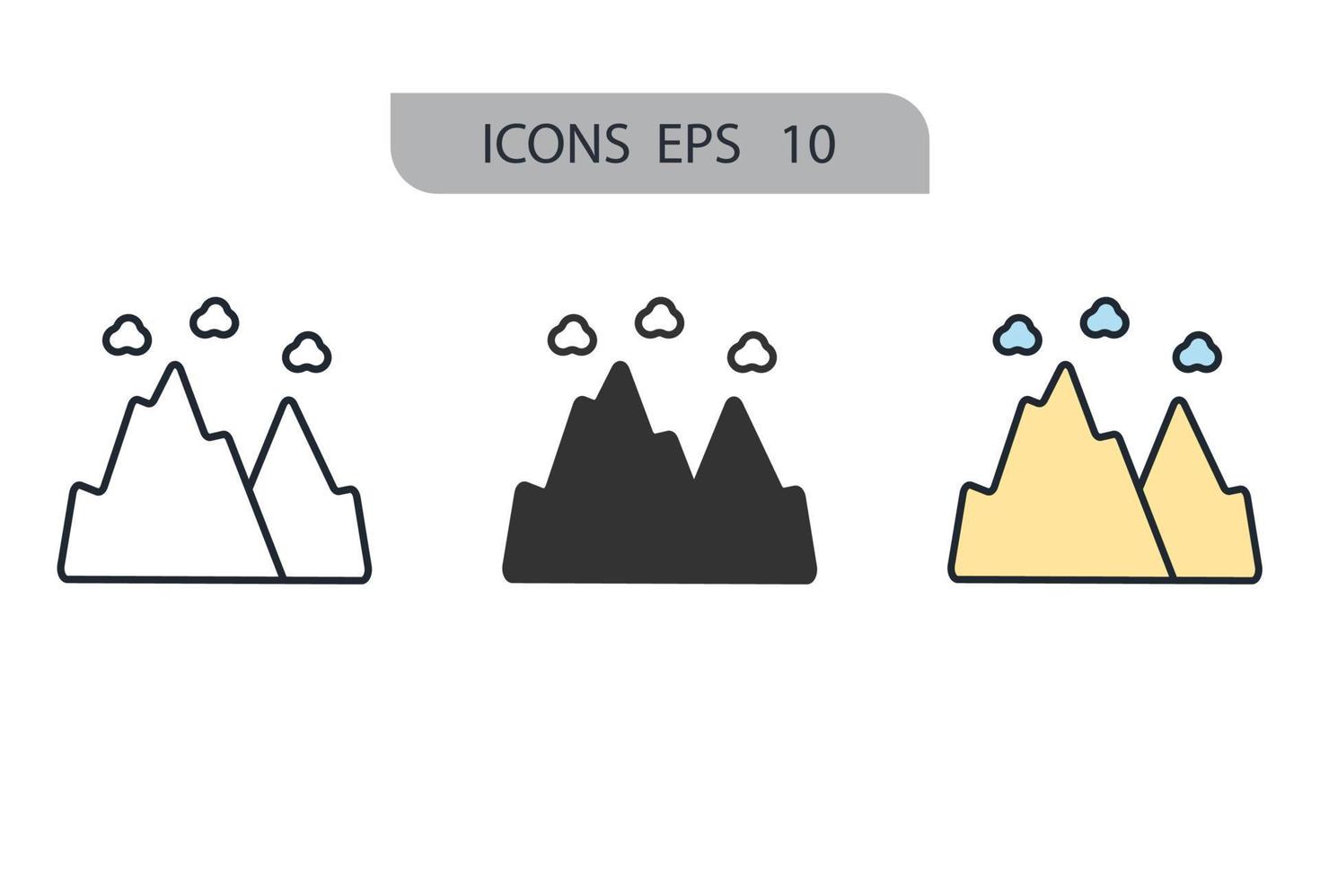 berg ikoner symbol vektorelement för infographic webben vektor