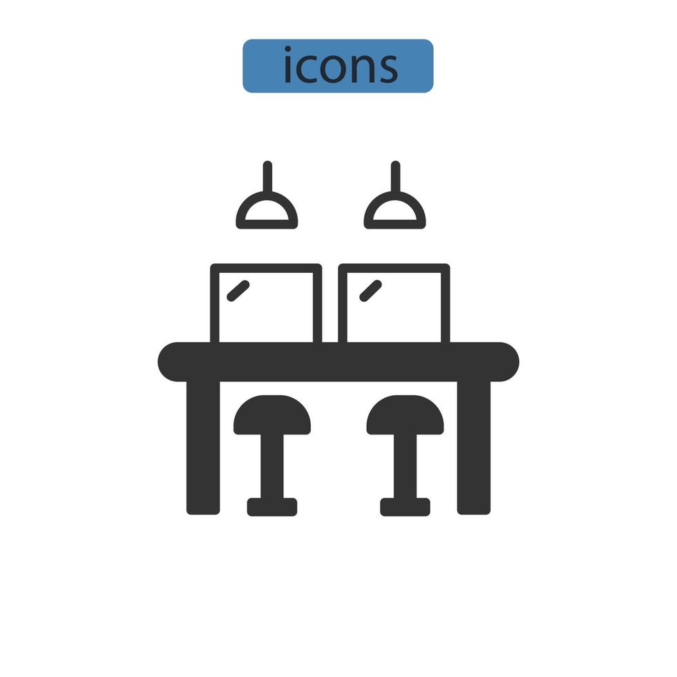 co arbetar ikoner symbol vektorelement för infographic webben vektor