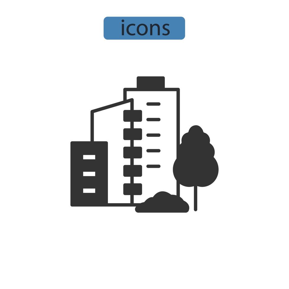 stadsikoner symbol vektorelement för infographic webben vektor