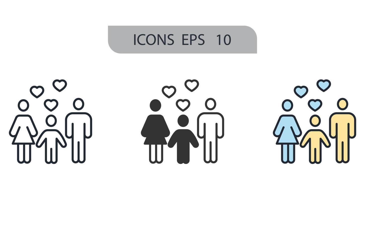 Familiensymbole symbolen Vektorelemente für das Infografik-Web vektor