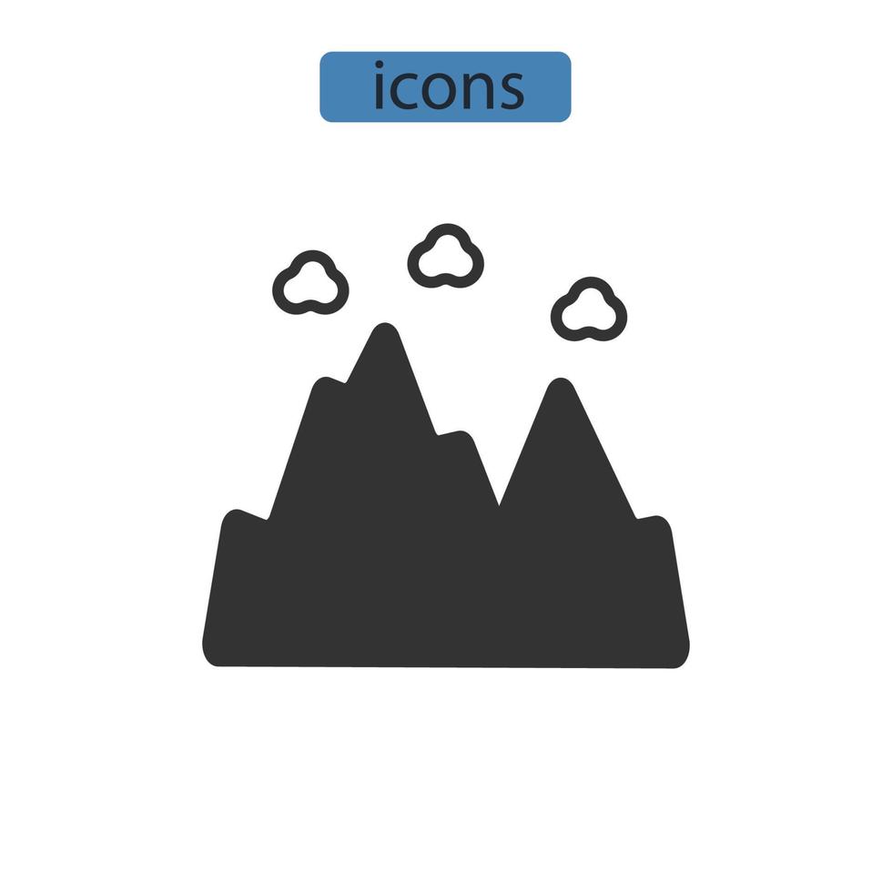 berg ikoner symbol vektorelement för infographic webben vektor