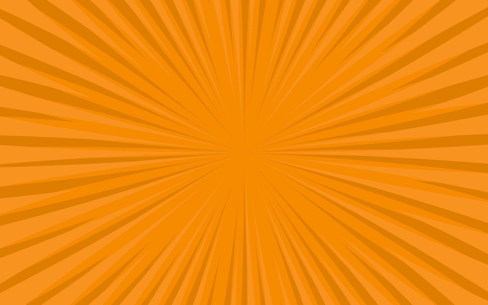 Sonnenstrahlen im Retro-Vintage-Stil auf orangefarbenem Hintergrund, Sunburst-Comic-Musterhintergrund. Strahlen. Sommer-Banner-Vektor-Illustration vektor