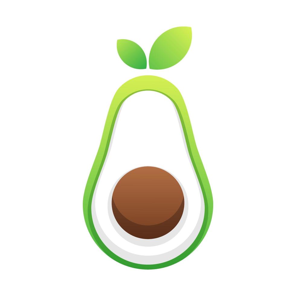 Avocado-Farbverlauf-Logo-Design vektor