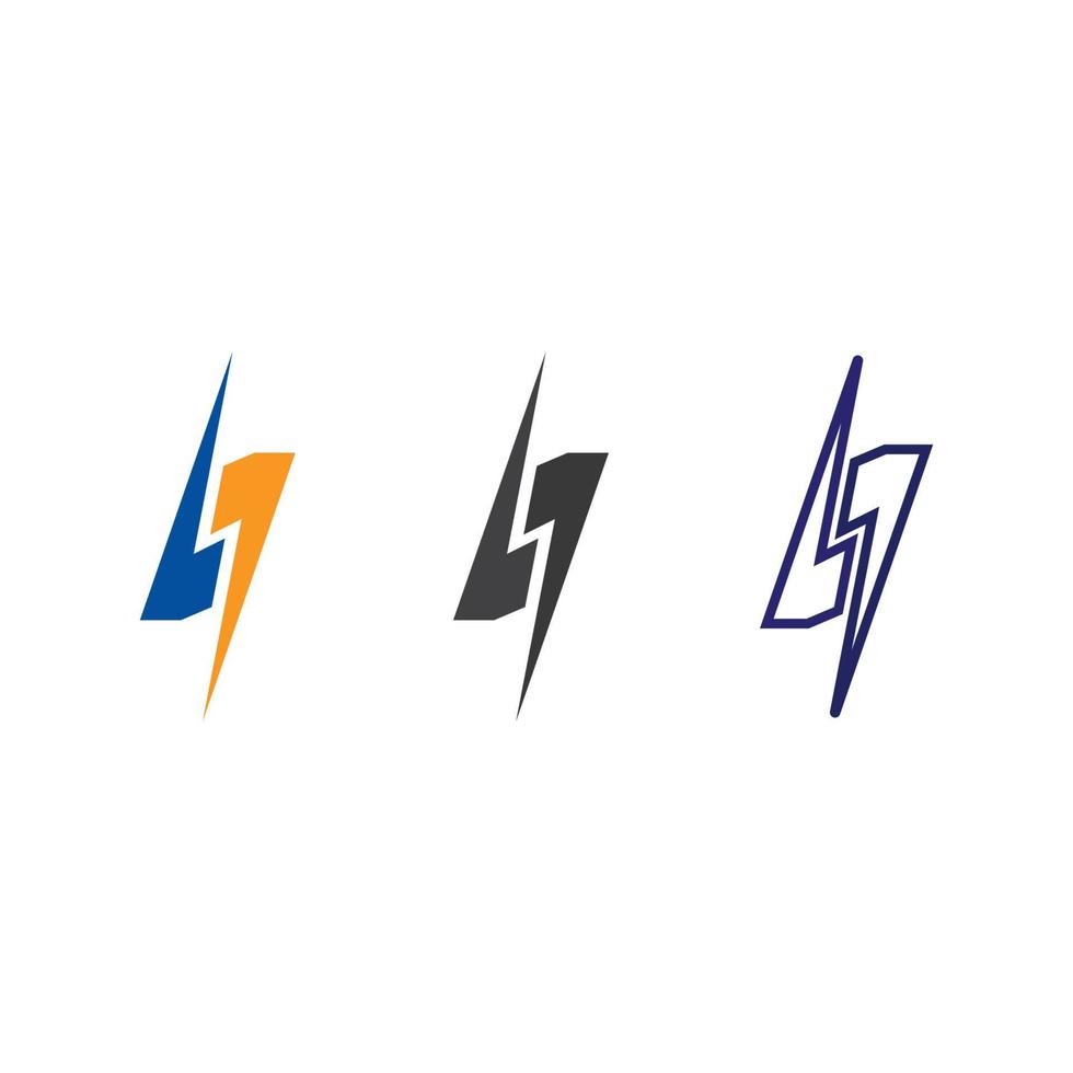 der Power-Vektor, Flash-Ogo und Thunderbolt und Icon Electricity Illustration Template Design vektor