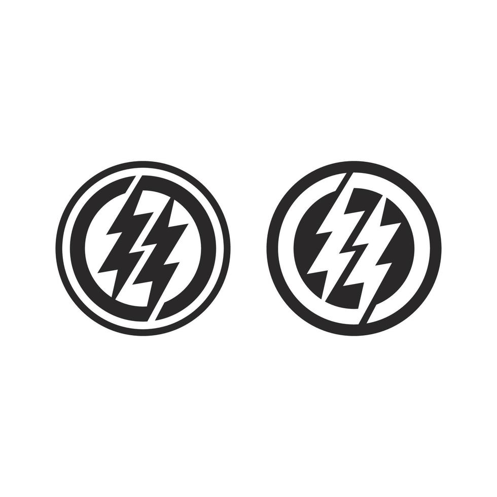 der Power-Vektor, Flash-Ogo und Thunderbolt und Icon Electricity Illustration Template Design vektor