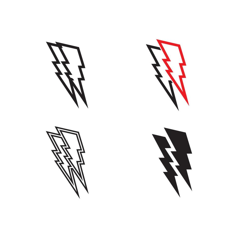 kraftvektorn, flash ogo och thunderbolt och ikon el illustration malldesign vektor